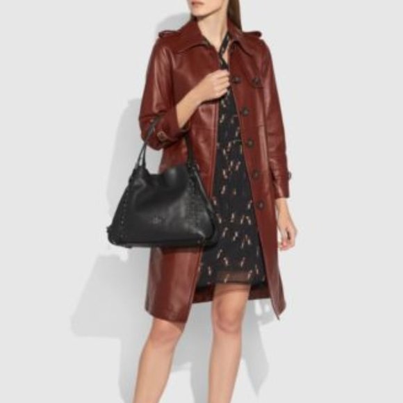 Coach | Edie Shoulder Bag 31 with Prairie Rivets Pebbled Leather Purse Hobo - Picture 7 of 9